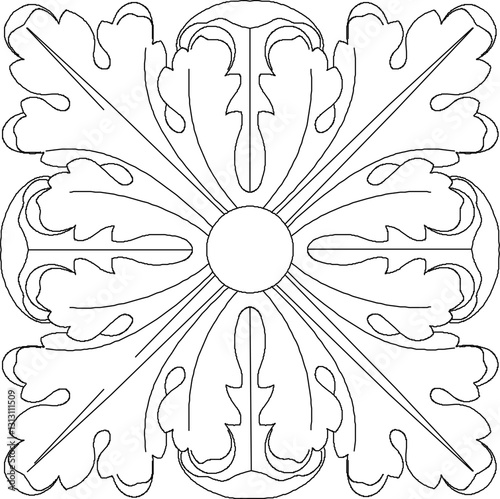 vector illustration sketch design ornament decoration rosette mandala abstract modern classic