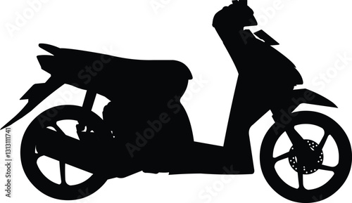 silhouette of an automatic motorbike
