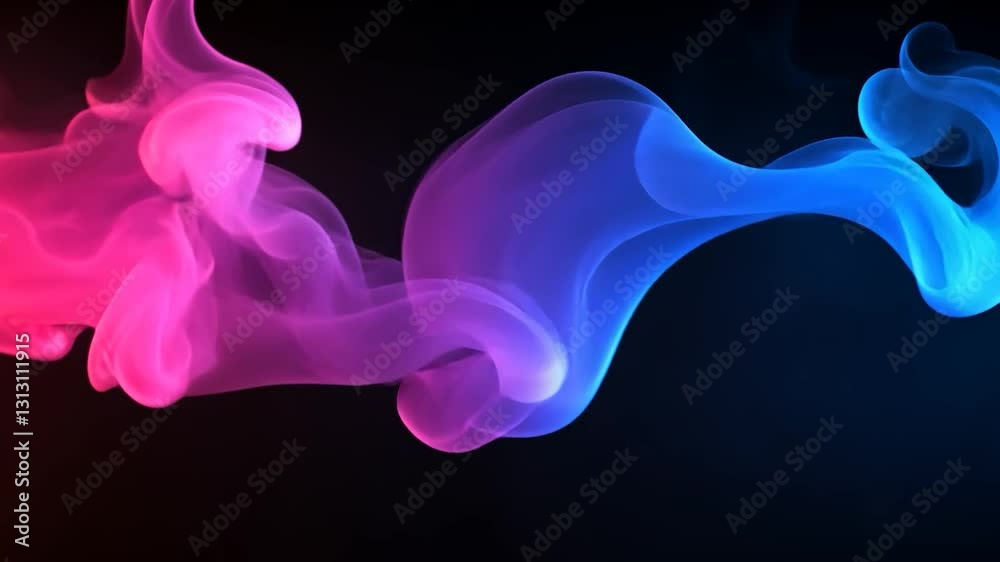 Abstract smoke swirls in vibrant pink and blue Abstract smoke swirls in vibrant pink and blue