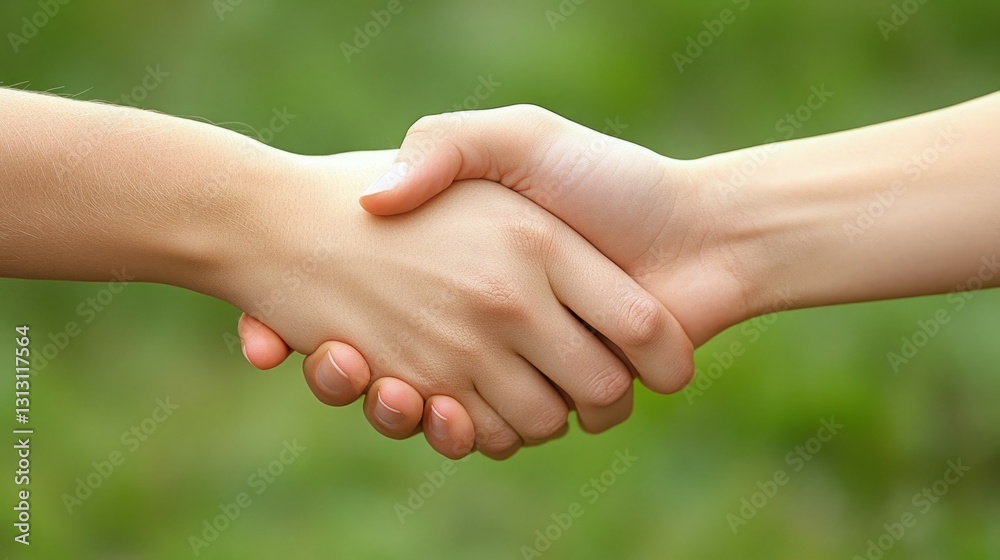 Two hands clasp together against a vibrant green backdrop, symbolizing unity and support. Two hands clasp together against a vibrant green backdrop, symbolizing unity and support.