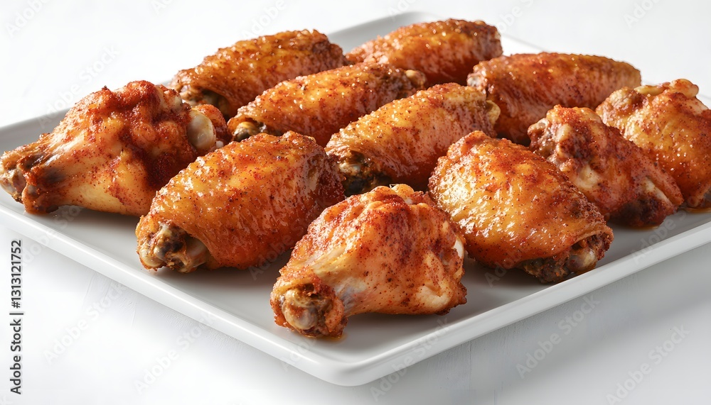 Roasted Chicken Wings Seasoned And Arranged On A Plate Roasted Chicken Wings Seasoned And Arranged On A Plate
