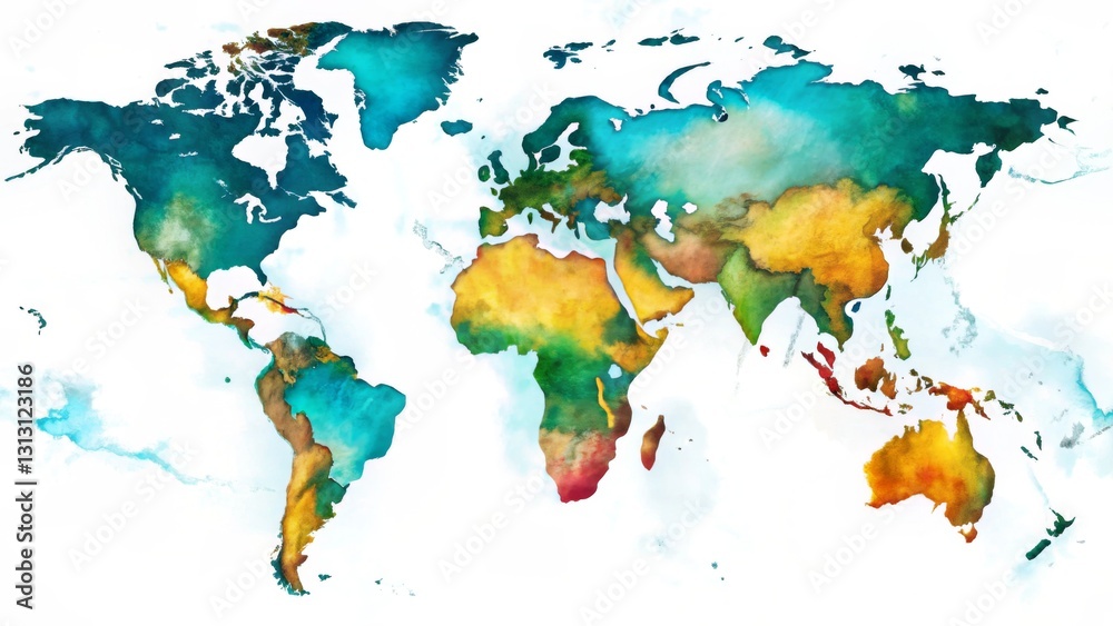 Obraz premium Stylized Thailand Map: Digital Zoom, Vibrant Colors, Rule of Thirds Composition