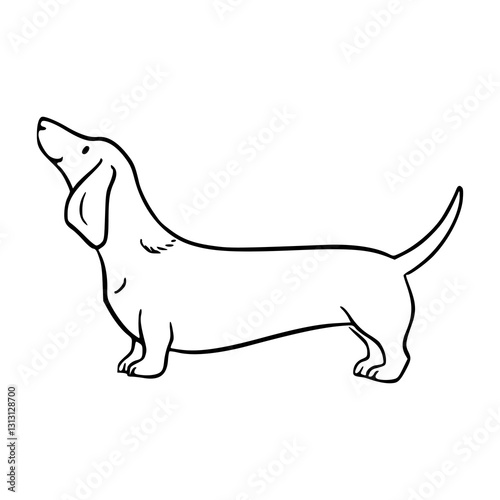 cute dachshund outline: playful dog vector