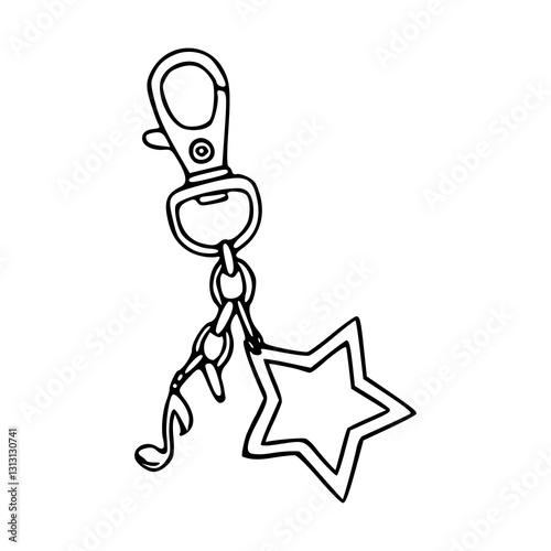 simple star keychain design element