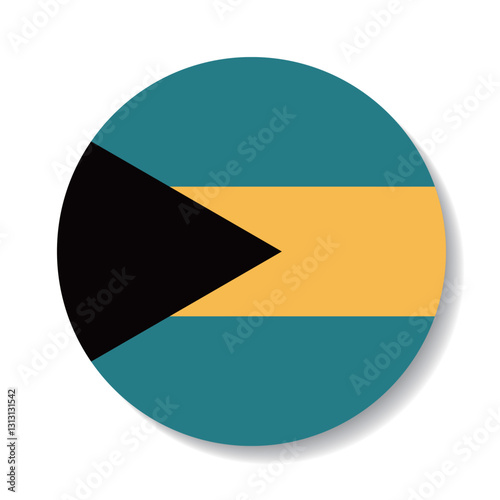 Bahamas circle flag logo icon digital vector illustration