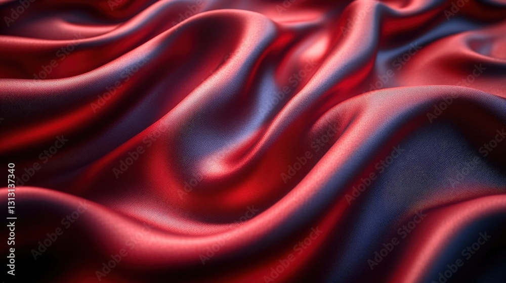 Red Silk Fabric Drapery with Abstract Texture Red Silk Fabric Drapery with Abstract Texture