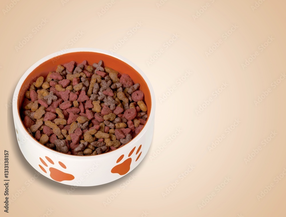 Φωτογραφία Pet food. Tasty Dry cat food in bowl.