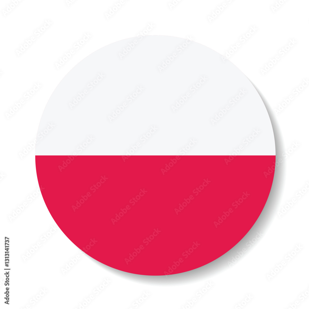 Poland circle flag logo icon digital vector illustration Poland circle flag logo icon digital vector illustration