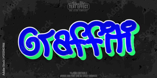 Graffiti editable text effect, customizable spray and street 3d font style