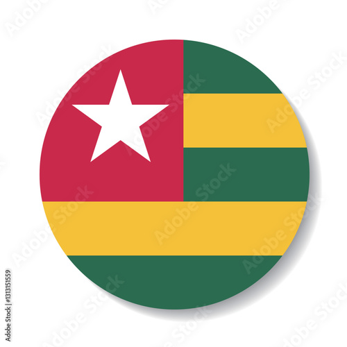 Togo circle flag logo icon digital vector illustration