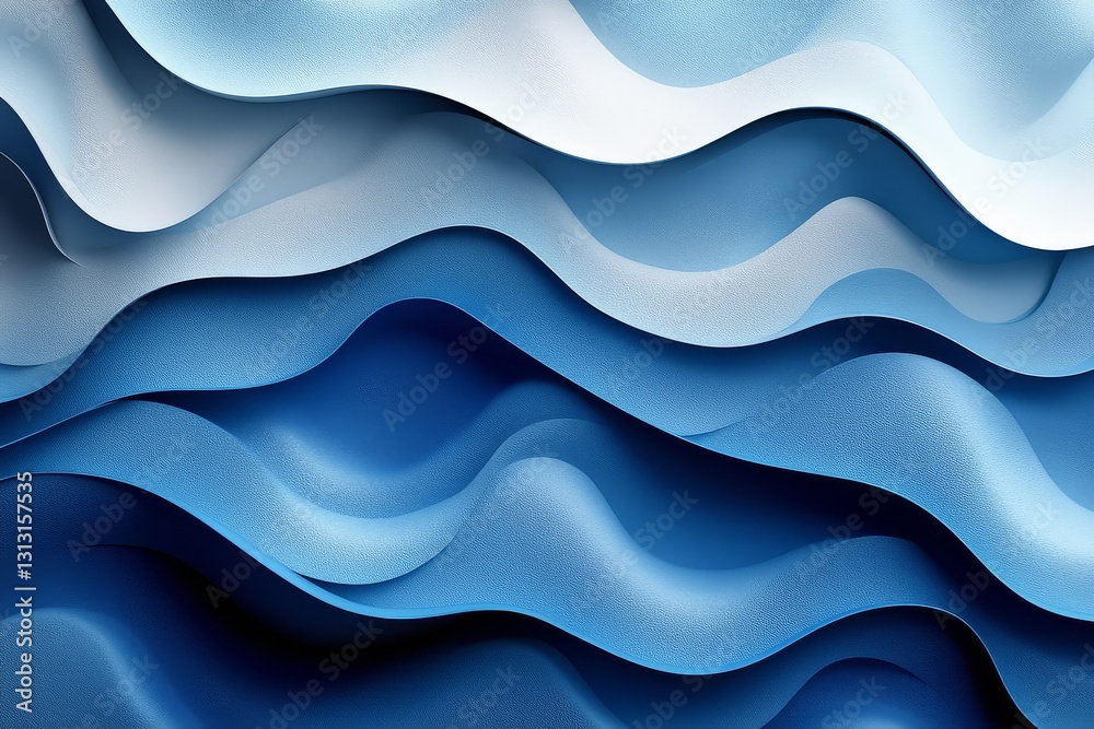 Abstract Tooth-Like Shape on Flat Blue Gradient Pattern, Seamless Wallpaper Design. Modern 3D Render. Abstract Tooth-Like Shape on Flat Blue Gradient Pattern, Seamless Wallpaper Design. Modern 3D Render.