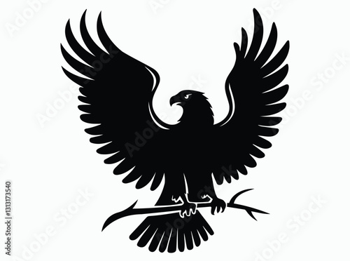 American Eagle Black Silhouette for Strong and Powerful Designs in Art and Craft Projects