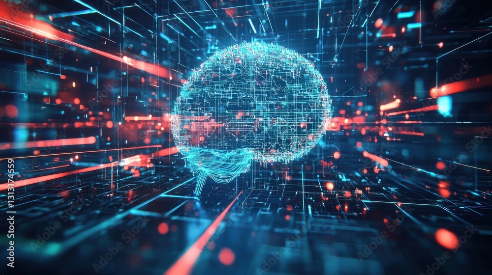 Digital Brain Representing Artificial Intelligence and Data Processing Digital Brain Representing Artificial Intelligence and Data Processing