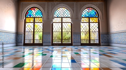 Moorish Palace Interior  Stained Glass Windows - Architectural phot.