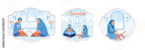 Muslims read and study the Quran during the nights of Ramadan.