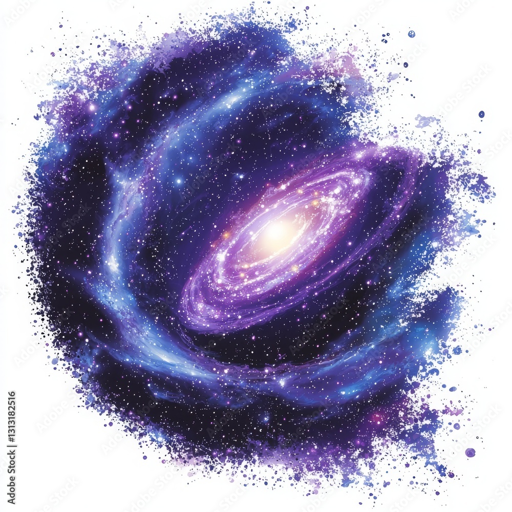 Fototapeta premium Vibrant Galaxy Swirls in Deep Space Art