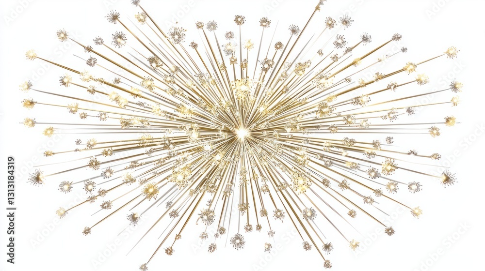 Fototapeta premium Radiant Starburst Design with Golden Metallic Accents and Sparkles