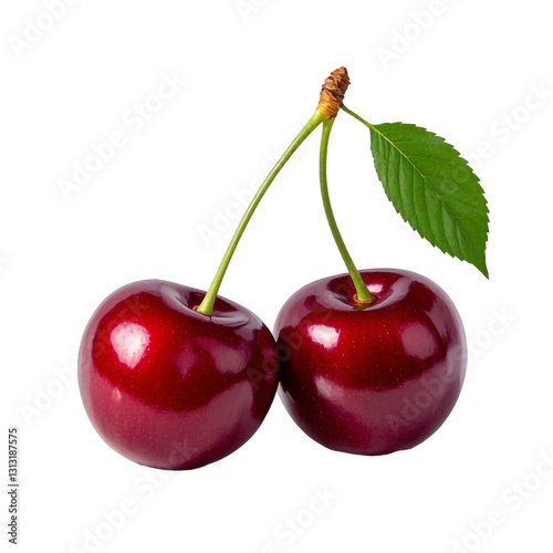 Two charries on a white or transparent background. photo