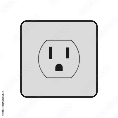Power outlet icon. Type B outlet icons in a gray color. Vector illustration