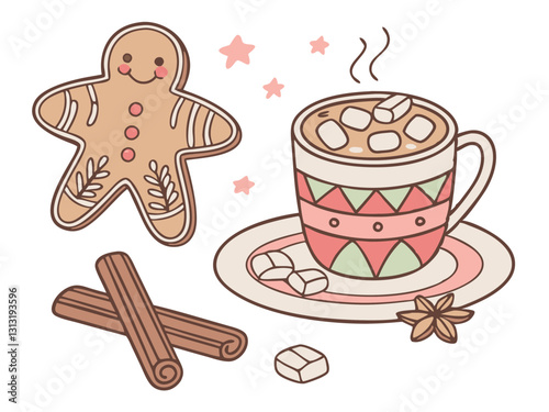 Winter Hot Cocoa with Gingerbread Cookies