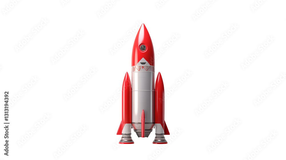 Red and White Rocket Ship Illustration for Startup isolated on transparent background Red and White Rocket Ship Illustration for Startup isolated on transparent background