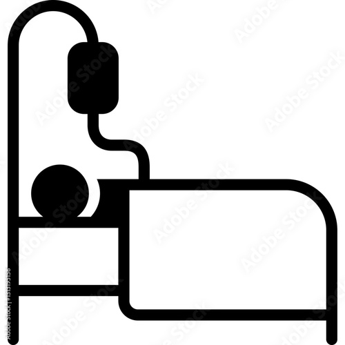 bedridden icon illustration design with solid