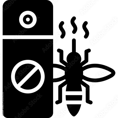 bug repellent icon illustration design with solid