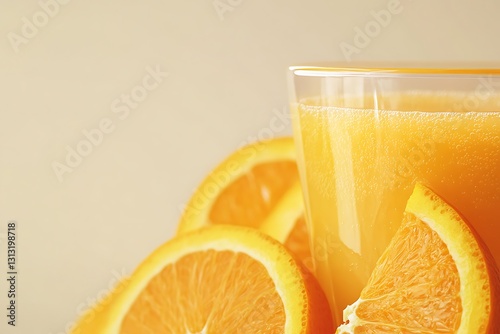 Fresh Orange Juice with Slices photo