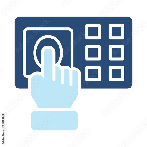 Fingerprint Scan  Icon Two Color Style. Vector Illustration For Graphic Design