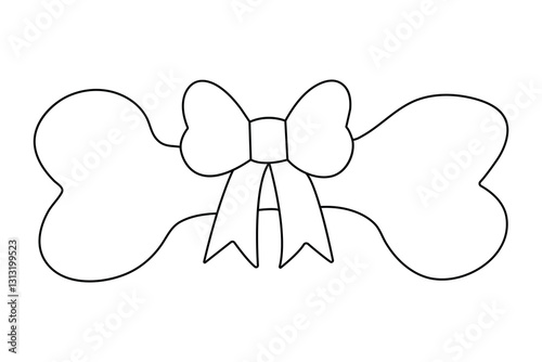 Minimalist Dog Bone One Line Drawing Vector Illustration