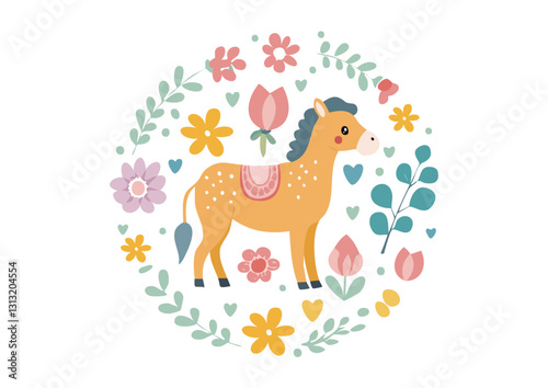 かわいい子馬のイラスト