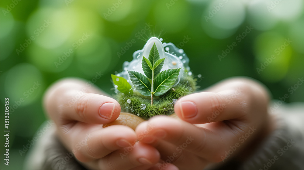Sustainable Corporate Logo with Eco-Friendly Icons Close-Up Sustainable Corporate Logo with Eco-Friendly Icons Close-Up