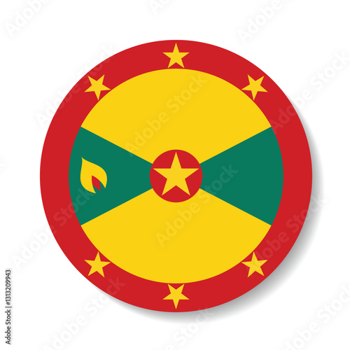 Grenada circle flag logo icon digital vector illustration