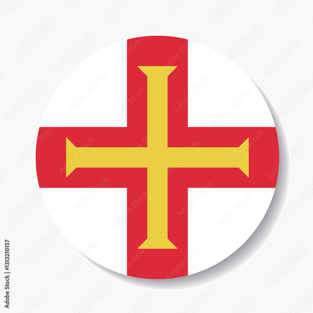 Guernsey circle flag logo icon digital vector illustration