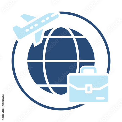 Travel  Icon Two Color Style. Vector Illustration For Graphic Design