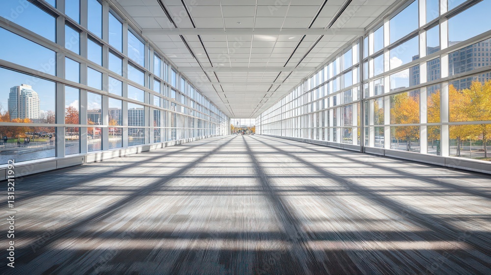 Modern Glass Building Hallway Sunlight Shadow Design Architecture Modern Glass Building Hallway Sunlight Shadow Design Architecture