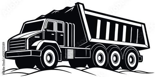 Vector illustration dump truck silhouette