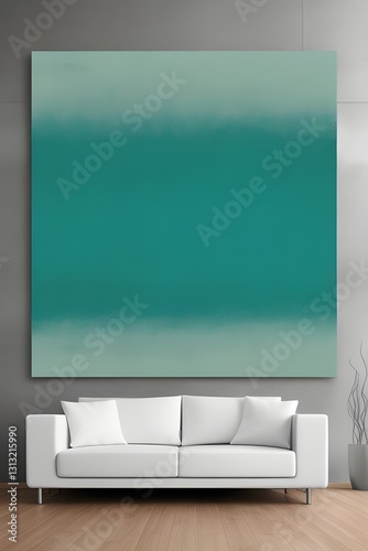 modern living room with sofa and photo frame