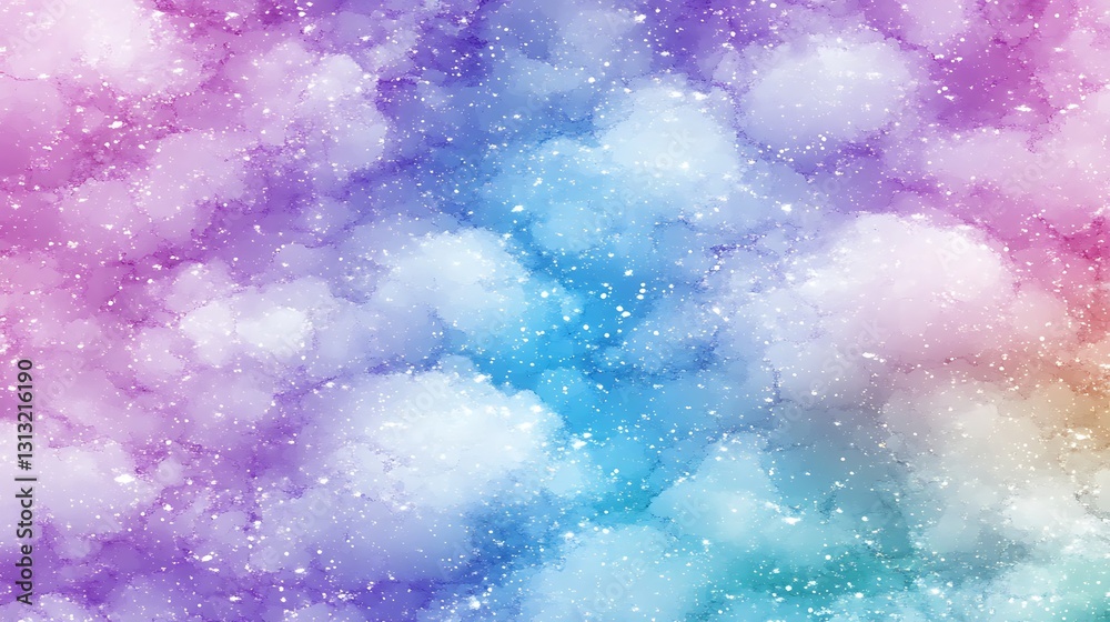 Fototapeta premium Pastel Cloudscape Dreamlike Watercolor Galaxy