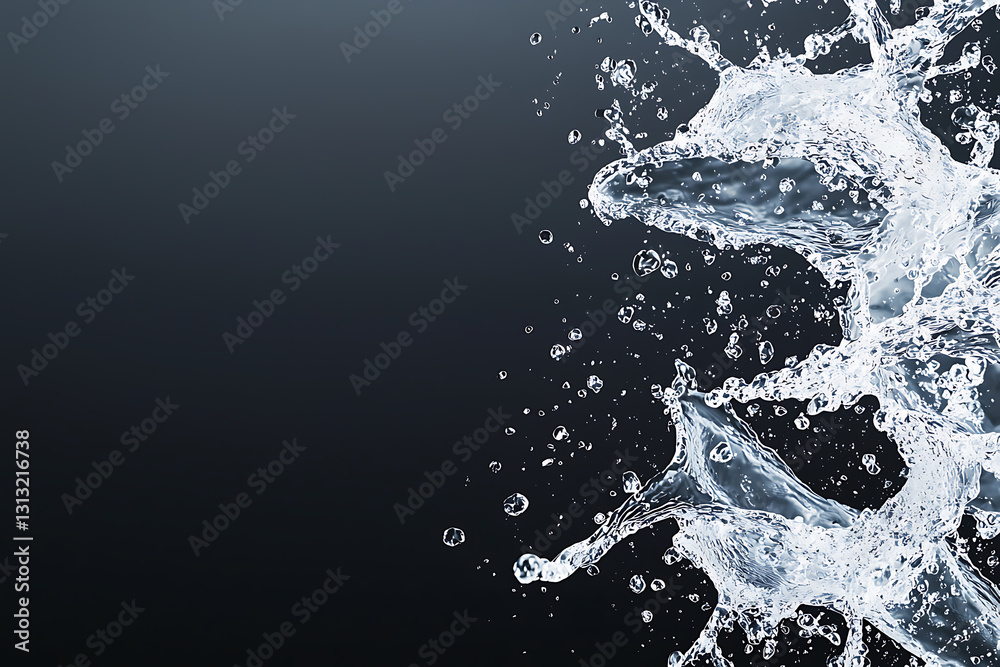 Obraz premium Dynamic water splash action abstract setting high-contrast image creative photography close-up view fluid motion