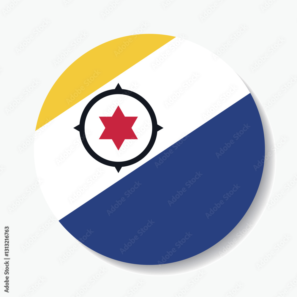 Caribisch Nederland circle flag logo icon digital vector illustration Caribisch Nederland circle flag logo icon digital vector illustration