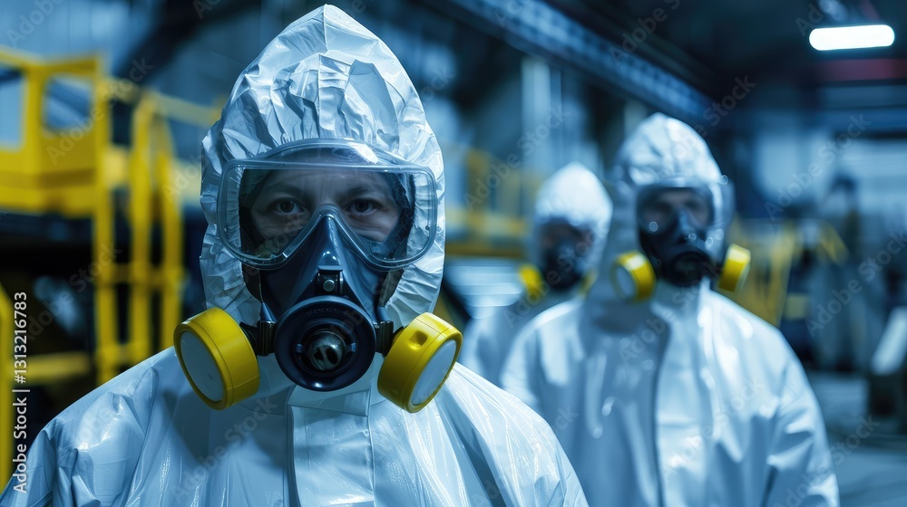Hazardous Material Workers in Industrial Zone Hazardous Material Workers in Industrial Zone
