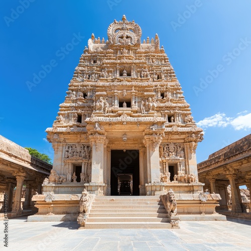 Intricate temple architecture india cultural landmark historic site front view heritage significance