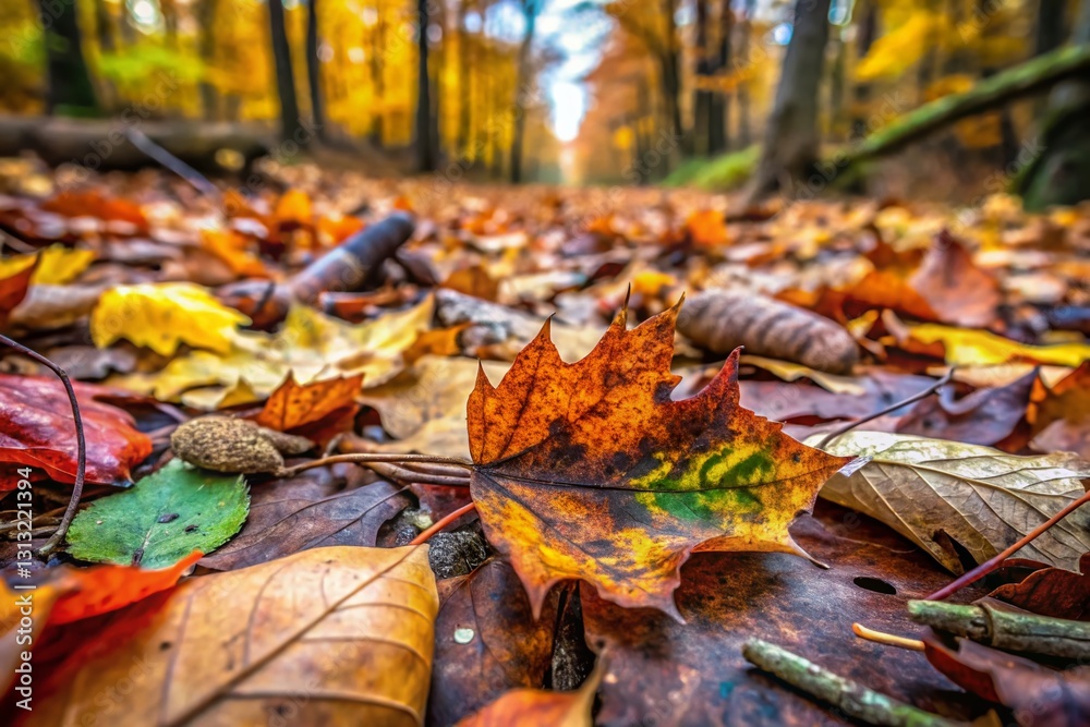 Detailed Speckled Forest Floor Texture: Close-Up Nature Photography