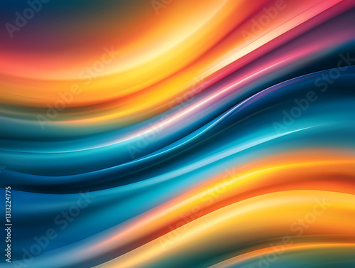 Dynamic color waves flowing in abstract art digital design vibrant palette contemporary style close-up modern aesthetics