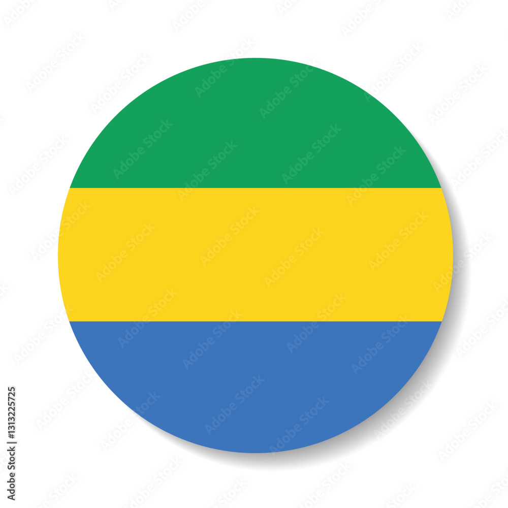 Gabon circle flag logo icon digital vector illustration Gabon circle flag logo icon digital vector illustration