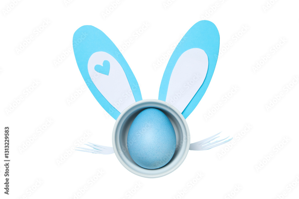 PNG, Easter, rabbit ears with egg, isolated on white background