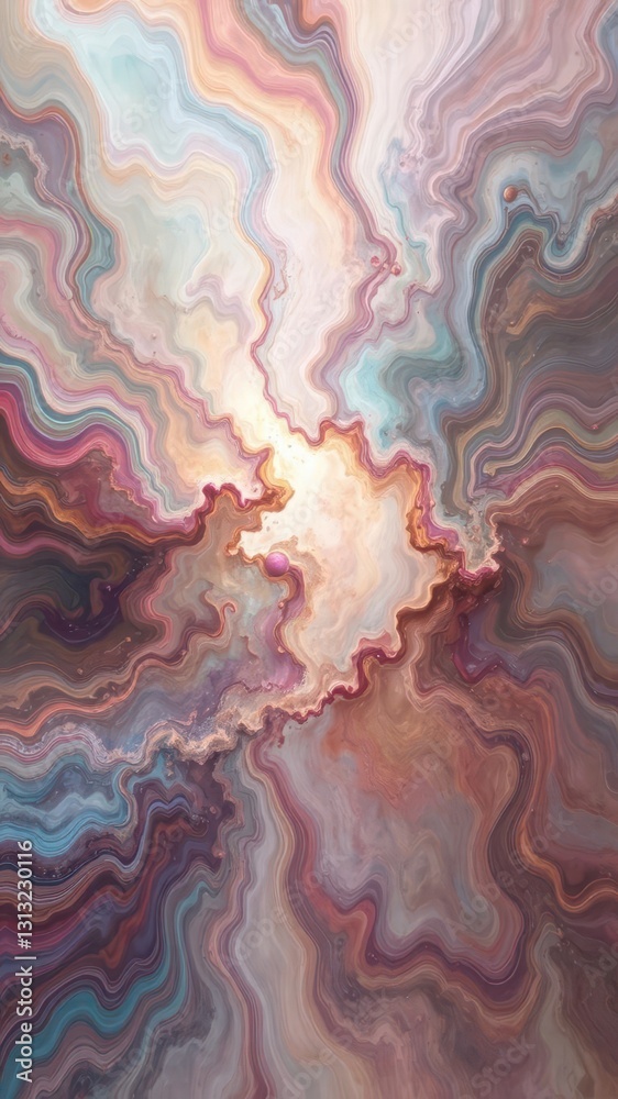 Obraz premium Abstract swirling nebula-like forms, vibrant colors, dynamic movement, ethereal, futuristic