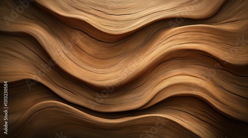 Wavy abstract wood surface with natural grain details