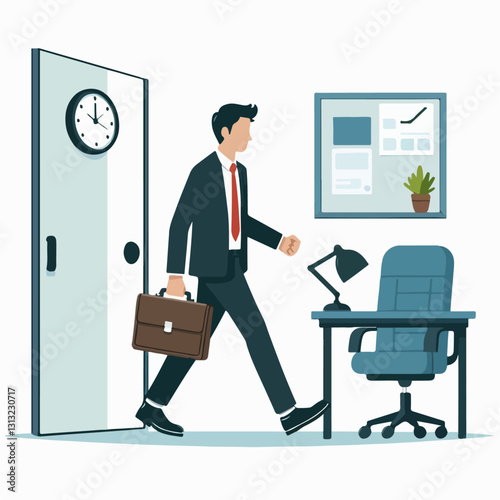 vector illustration of people going to work